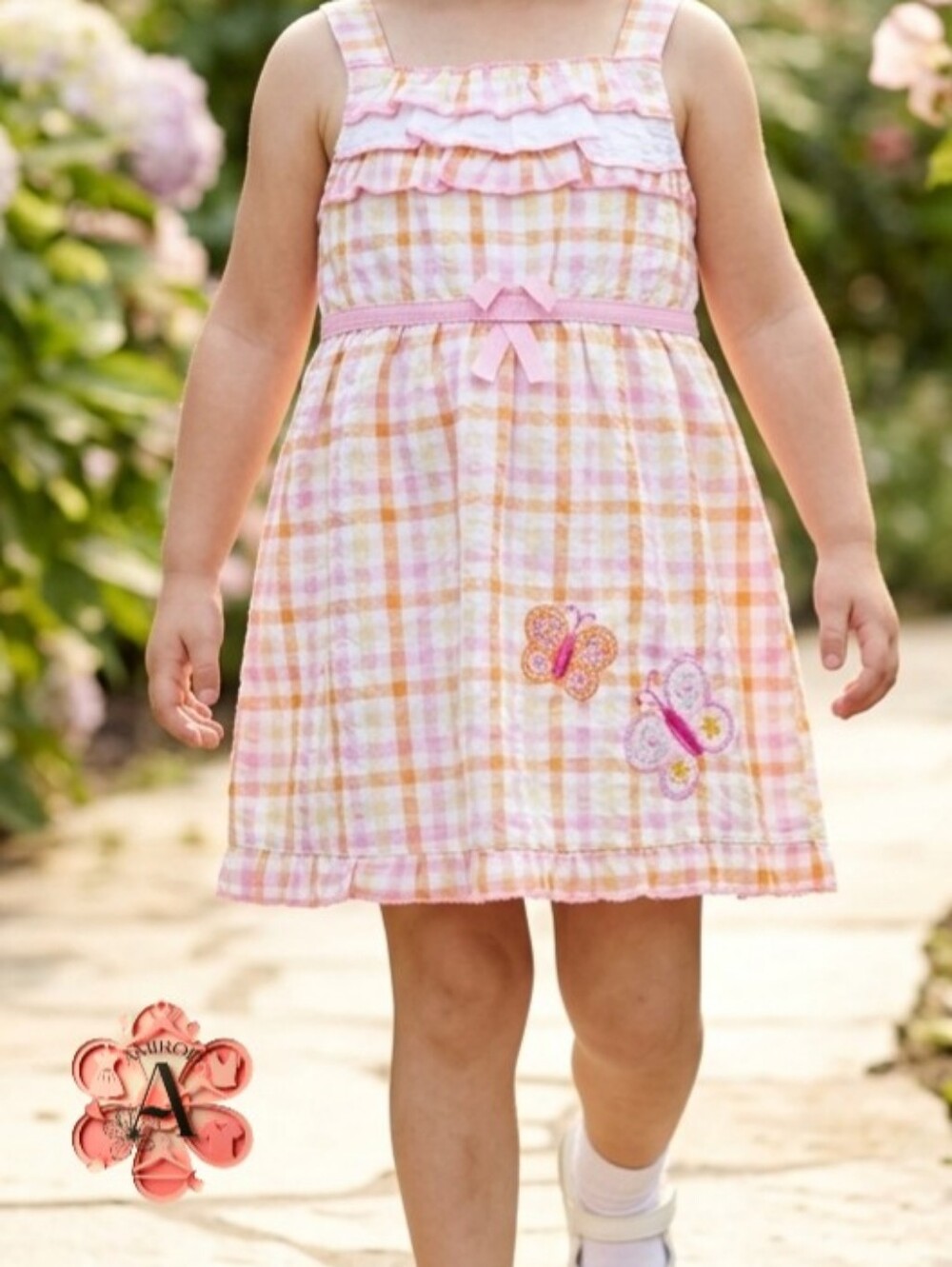BOGO Gingham Plaid Seersucker Butterfly Summer Dress 24M
